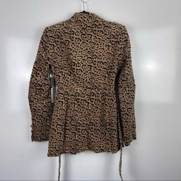 NEW Good American Leopard Print Single Button Blazer Shoulder Pads Size Small 1 - Picture 3 of 10